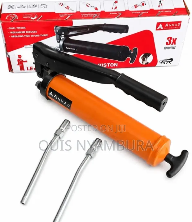 Brand New Lever-Action Dual-Piston Grease Gun - 1