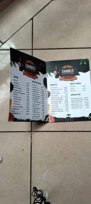 Huduma za Kuchapisha Menyu za Hoteli na Migahawa
