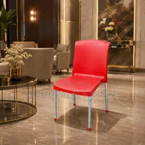 Stackable Plastic Dining Chair - Red