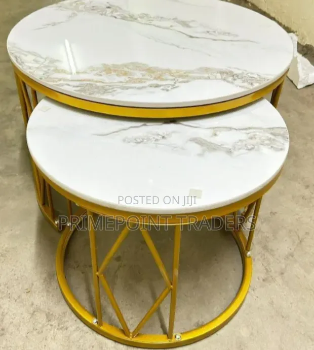 Modern Luxury 2-in-1 Pure Marble Nesting Tables - 1