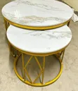 Modern Luxury 2-in-1 Pure Marble Nesting Tables - 2
