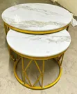 Elegant 2-in-1 Marble Nesting Coffee Tables - 1