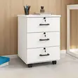 Wooden 3 Drawer Movable Pedestal Cabinet - 1