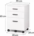 Wooden 3 Drawer Movable Pedestal Cabinet - 4