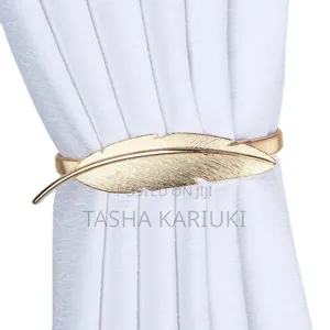 Feather Shaped Elastic Metallic Curtain Buckles