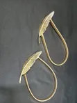 Gold Feather Shaped Metallic Curtain Tie Backs (Pair) - 1