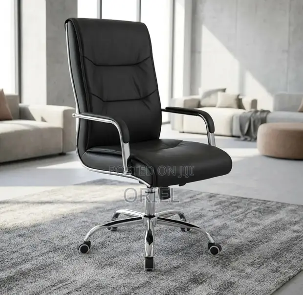 Executive Guest Chair - Black Leather - 1