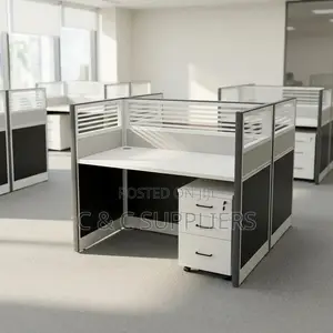 2-Seater Gray Modular Workstation