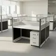 2-Seater Gray Modular Workstation - 1