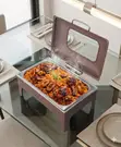 9-Litre Rectangular Chafing Dish with Wooden Brown Finish - 3