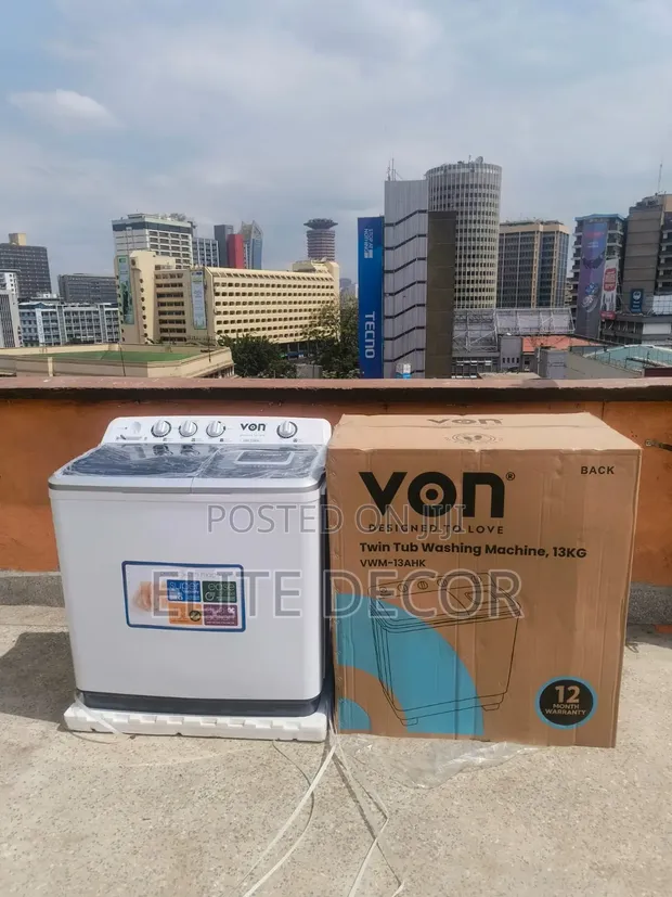VON 13KG Twin Tub Washing Machine - White - 1