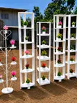 Modern White Flower Display Stand | Plant Stand | Flower Rack - 1