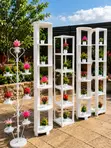 Modern White Flower Display Stand | Plant Stand | Flower Rack - 2