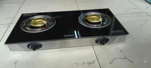 Syinix Table Top Double Burner Gas Stove - Tempered Glass