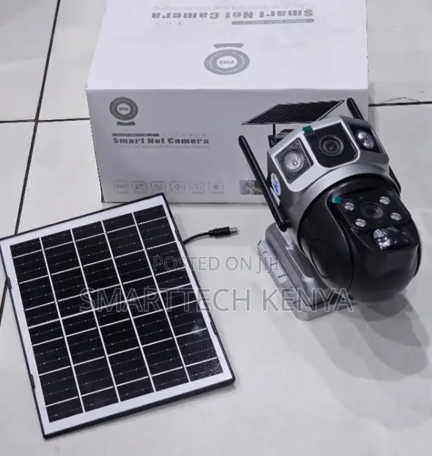 V380 Dual Lens 4G Solar Camera with Night Vision & Two-Way Audio - 1