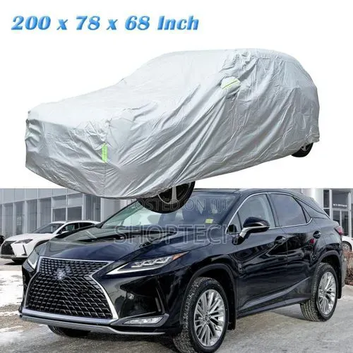 Universal Grey Car Cover with Fleece Lining & Reflectors - 1