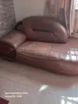 7-Seater Imported Leather Sofa - Needs Re-Upholstery - 2