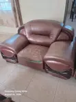 7-Seater Imported Leather Sofa - Needs Re-Upholstery - 3