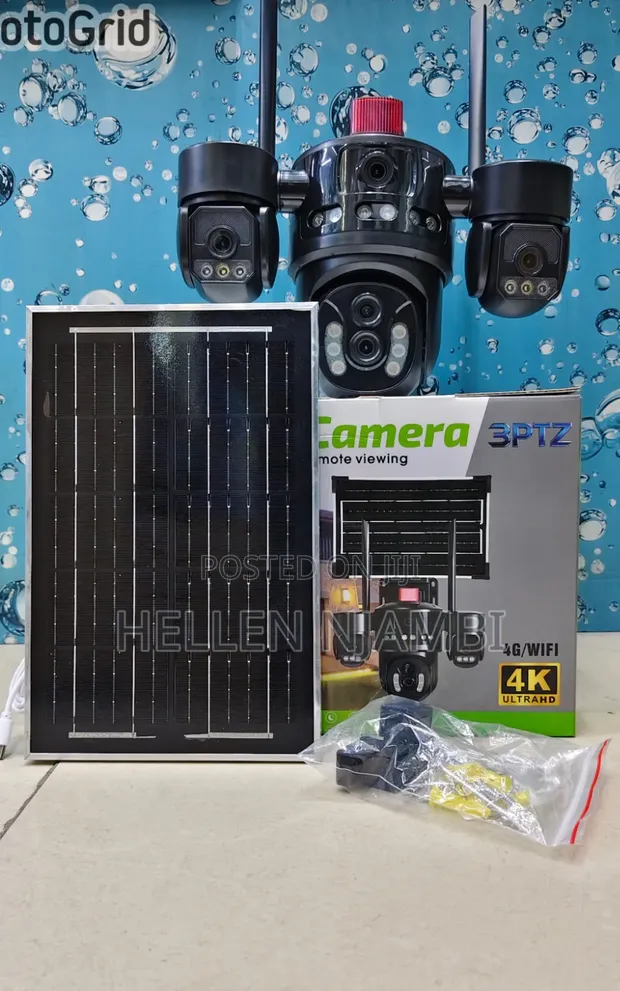 V380 Pro 4 Lens 4G AI Solar CCTV Camera - 1