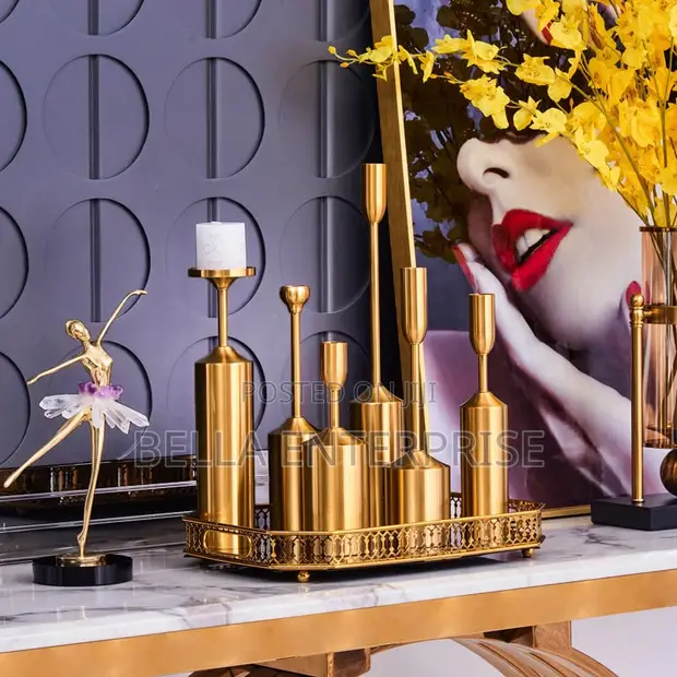 Luxury Gold Candle Holders - 1