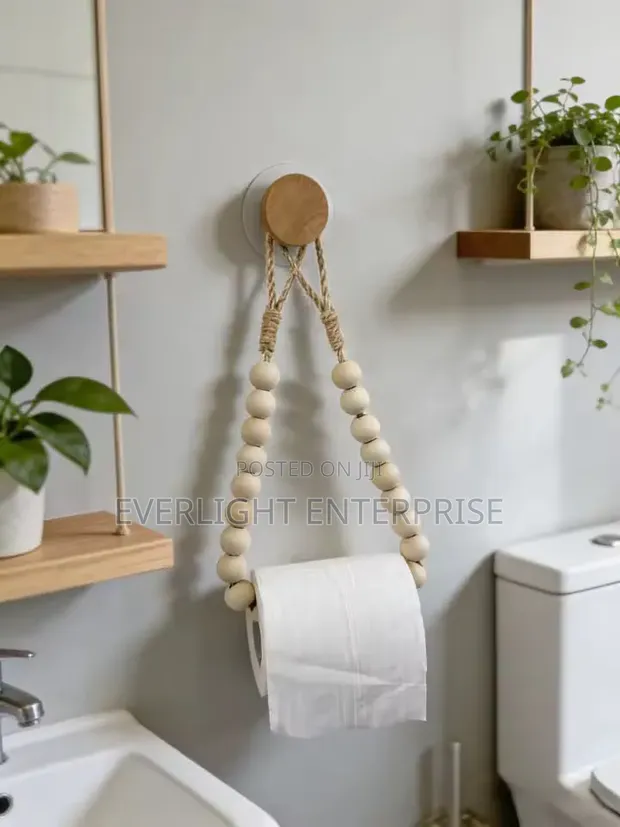 Wooden Bead Paper Towel Holder - 1