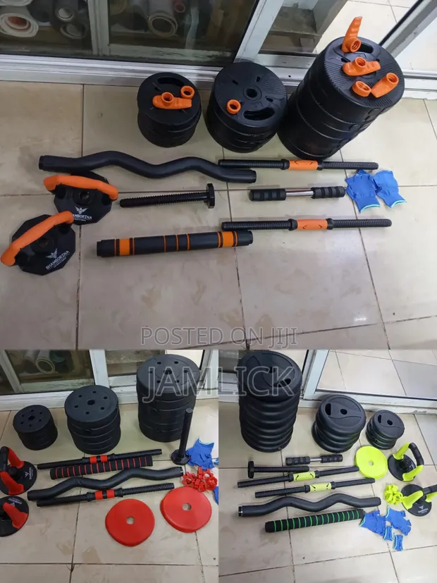 40kg Plastic-Coated Dumbbells Set - 1