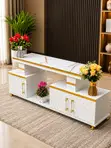 Aurelia White & Gold Marble Effect TV Stand - 1