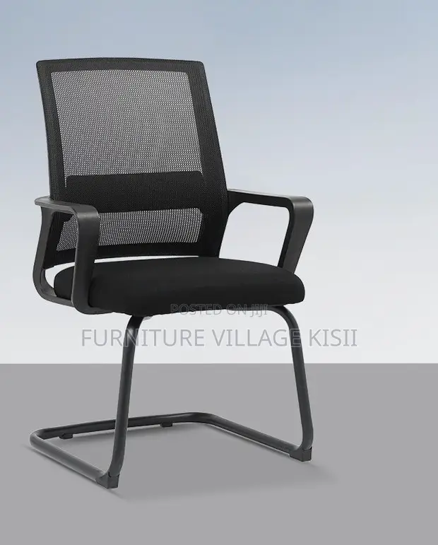Black Mesh Office Waiting Chair - 1