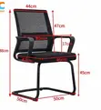 Black Mesh Office Waiting Chair - 4