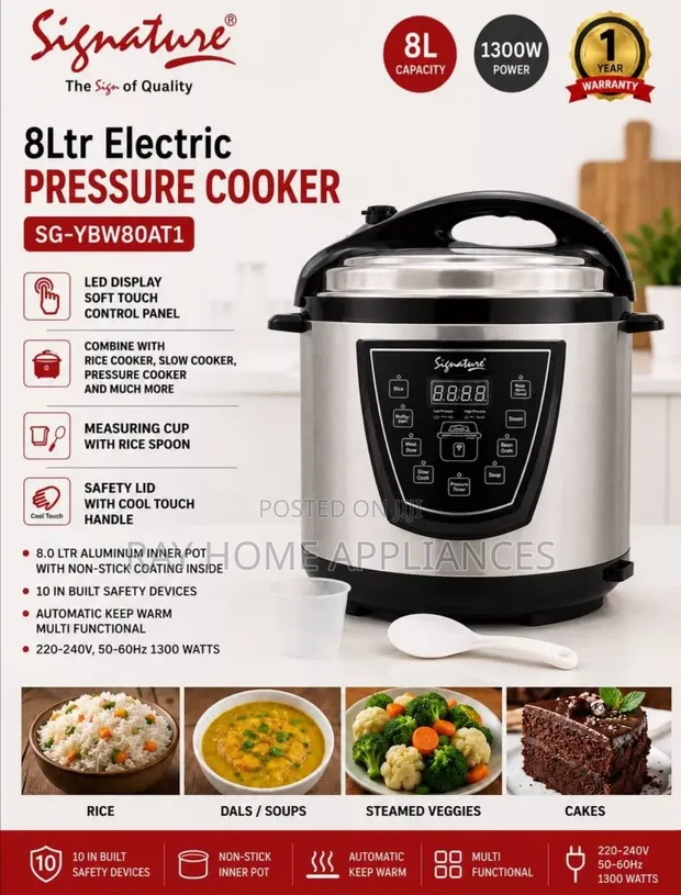 Signature 1300W 8L Electric Pressure Cooker - 1
