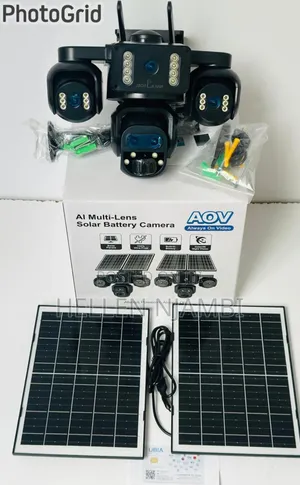 4G AI Four Lens Solar Camera with AOV & PIR