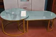 2-in-1 Marble Nesting Coffee Table (Glass Effect) White - 1