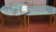 2-in-1 Marble Nesting Coffee Table (Glass Effect) White - 2