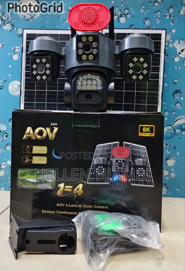 AOV 4-Lens AI Smart Solar Camera with 4G/eSIM & Siren - 1