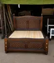 Royalwood 5x6 Mahogany Carved Bed - 2