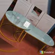 2-Piece Nesting Coffee Table - Modern Marble Glass Effect - 1