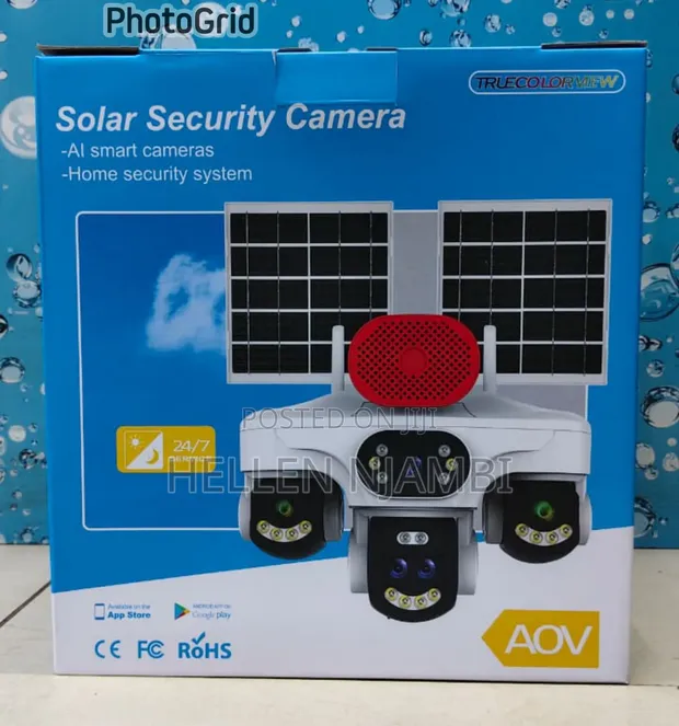 New AOV 4G Solar Powered CCTV Camera with 4 Lenses - 1