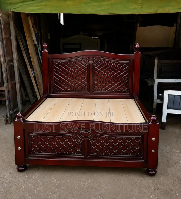 Imperial 5x6 Mahogany Bed | Luxury Carved Wooden Bed - 1