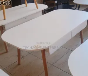 Imported Executive Coffee Table with Drawers, White