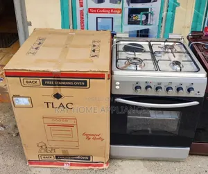Silver TLAC Standing Cooker 60x60cm, 3 Gas Burners + 1 Electric Hotplate, Gas Oven with Sensor