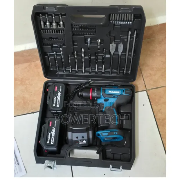 96V Makita Cordless Impact Drill with 10-Cell Battery - 1