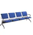 3 Seater Blue Padded Waiting Bench - 3