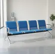 3 Seater Blue Padded Waiting Bench - 5