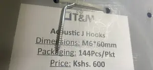 Acoustic J Hooks M6x60mm