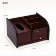 Multifunctional Wooden Desk Organizer with Tissue Box - 2