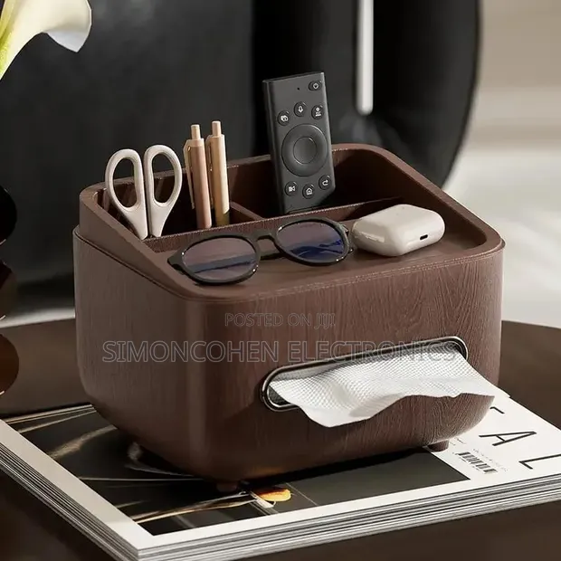 Multifunctional Wood Grain Tissue Holder & Storage - 1
