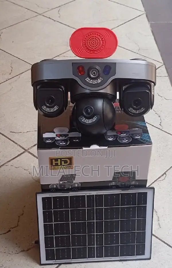 Triple Lens 4G Solar PTZ Security Camera with Siren Alarm - 1