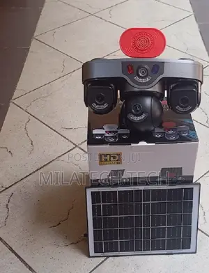 V380 Pro Triple Lens 4G Solar Camera with Siren