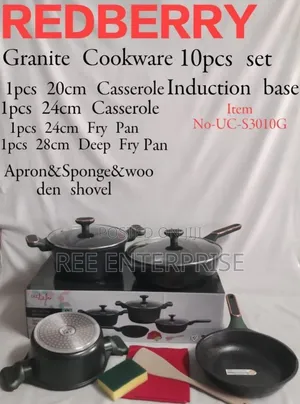 Redberry Premium Nonstick Cookware Set with Induction Base (10-Piece)