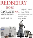 Redberry Boss Cyclone Nx Blender (750W) with 3 Jars - 2